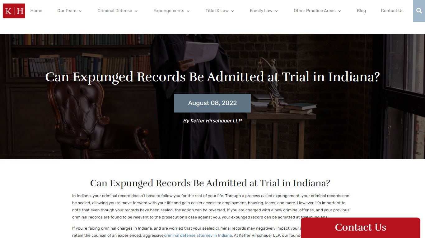 Expunged Records Admitted at Trial - Keffer Hirschauer LLP